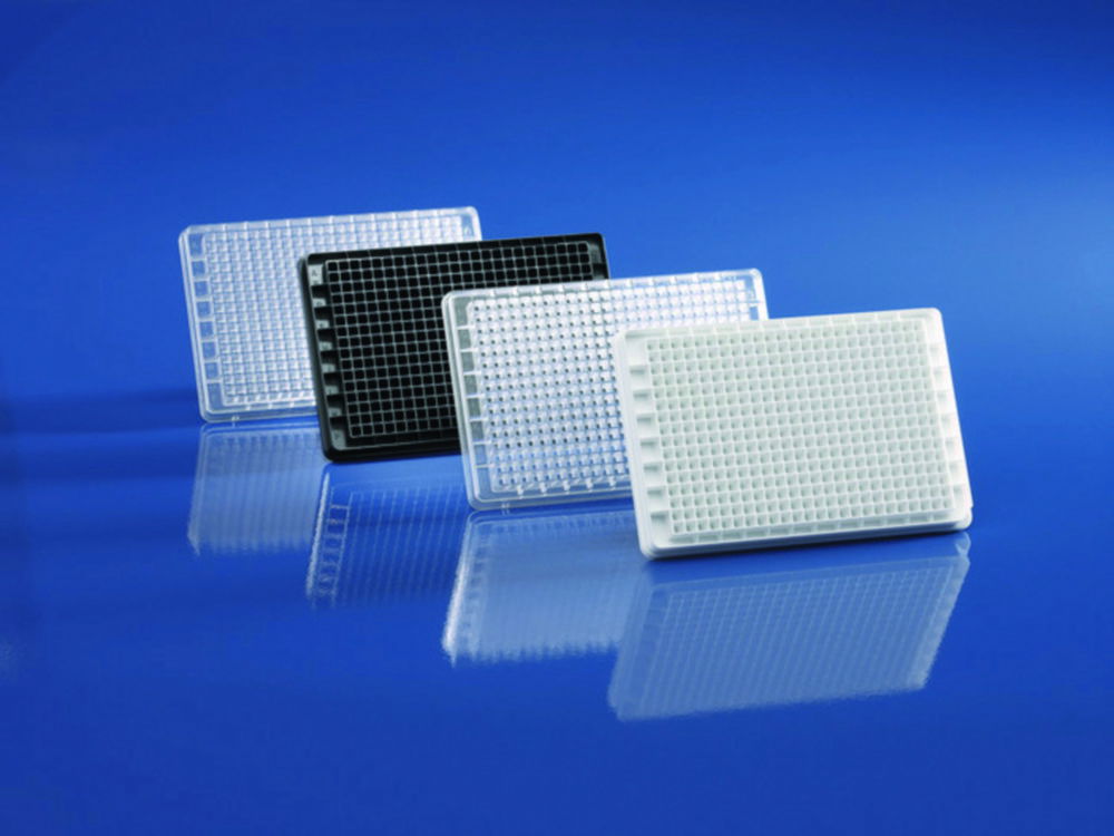 Планшети pureGrade™ S, F/120, 384-лунковий, чорний/прозорий