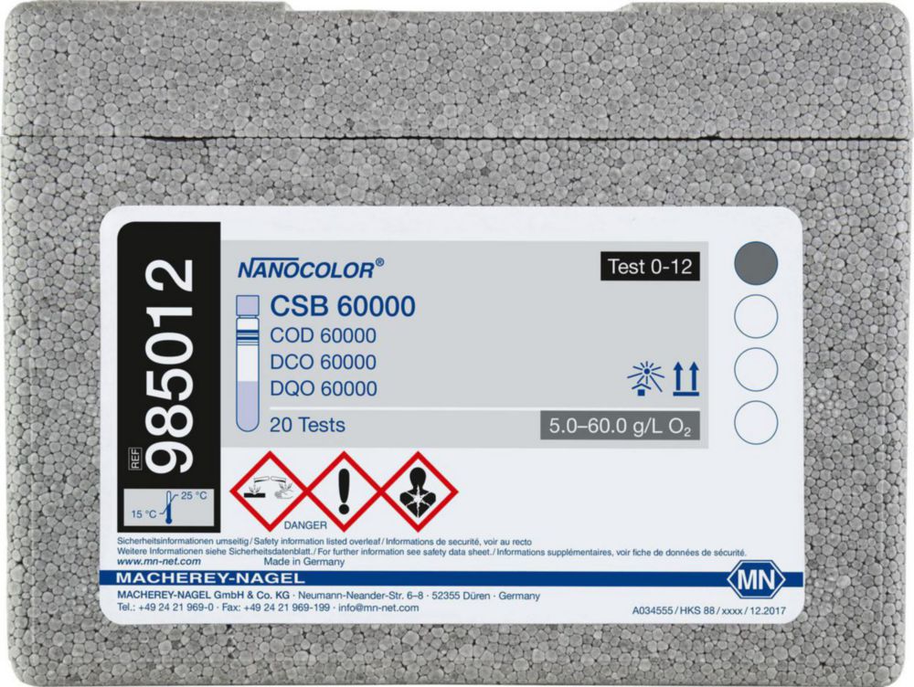 Експрес-тестиNANOCOLOR®, частина 1, ГПК 60000, 5,0 - 60,0 г/лO2