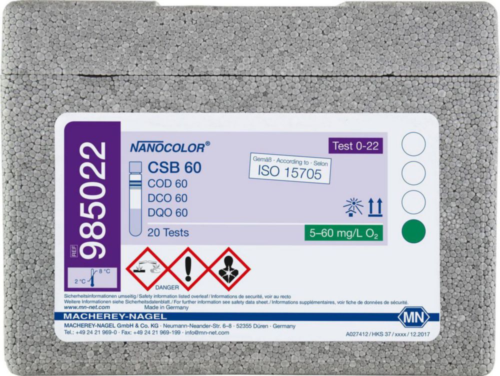 Експрес-тести NANOCOLOR®, частина 1, ГПК 60, 5 - 60 мг/лO2