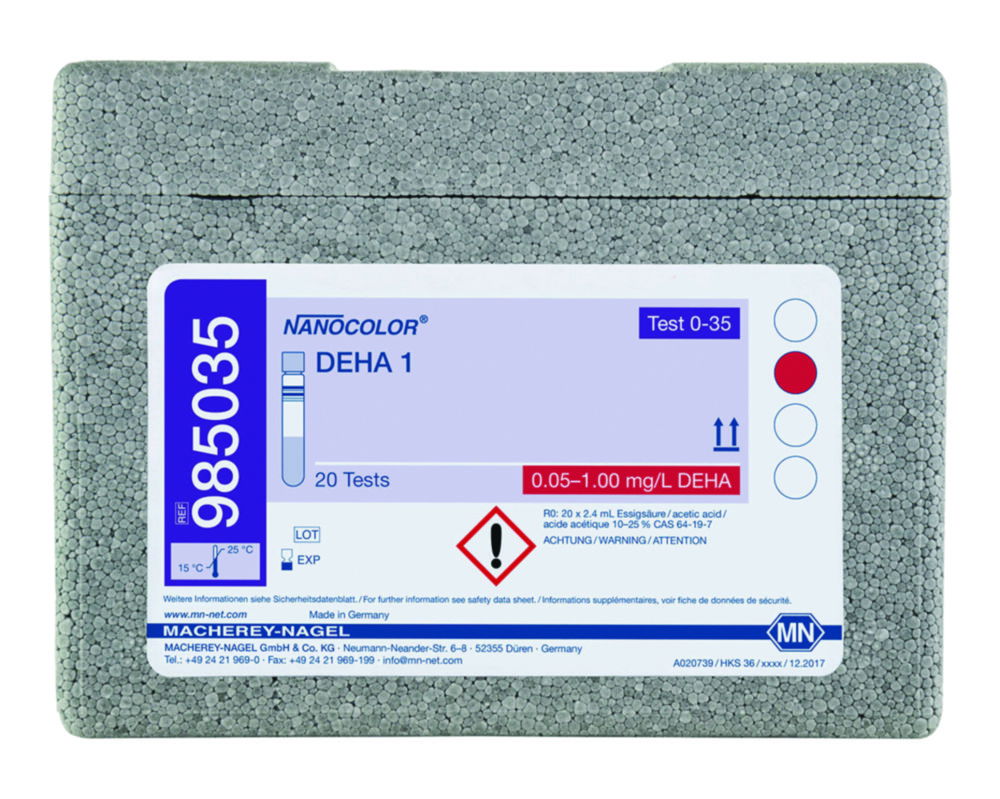 Експрес-тести NANOCOLOR®, частина 1, 0,05 - 1,00 мг/л ДЕГА, ДЕГА 1 (Діетилгідроксиламін)