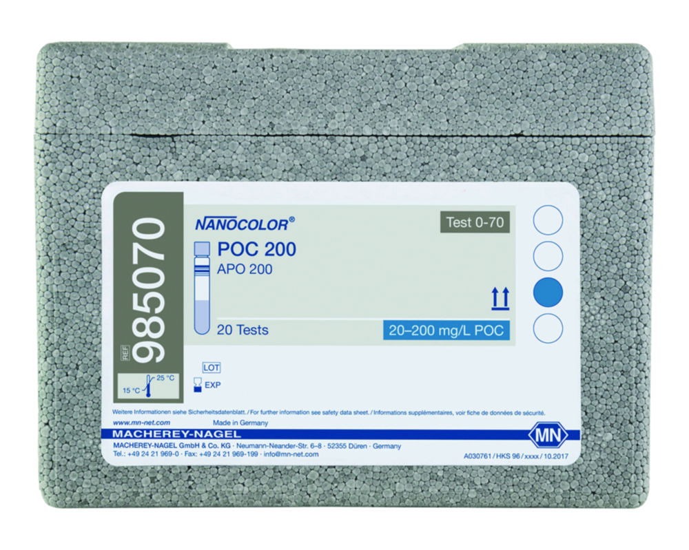 Трубні тести NANOCOLOR® Частина 2, 20 – 200 mg/l POC 2 – 40 mg/l KWI