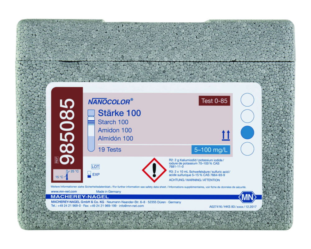 Трубні тести NANOCOLOR® Частина 2, 5 - 100 mg/l Stдrke