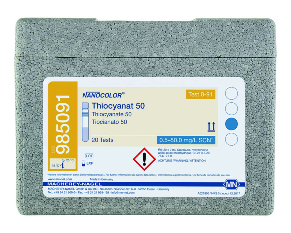 Трубні тести NANOCOLOR® Частина 2, 0,5 – 50,0 mg/l SCN-