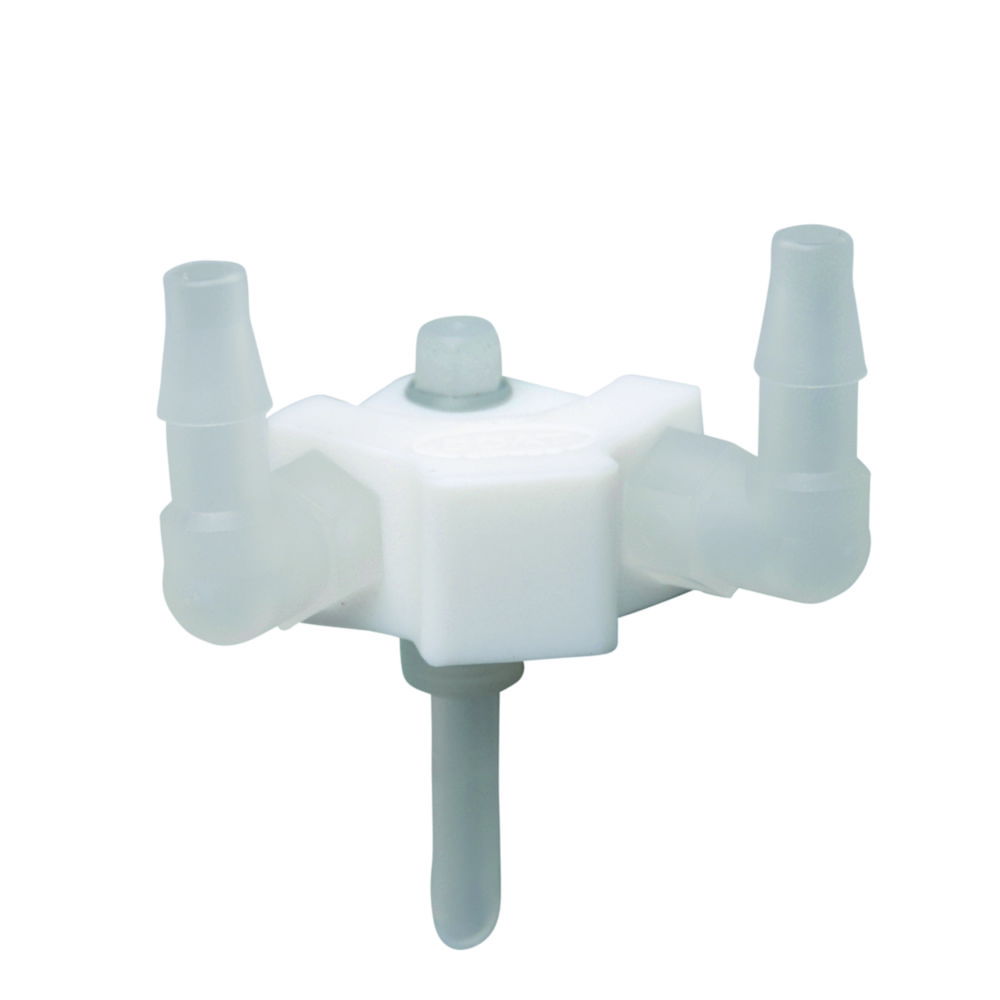 Набори адаптерів для SafetyWasteCaps, PTFE/PP, 2 адаптери (90°) для 3 трубок внутр. діам. 6,4-9.0 мм