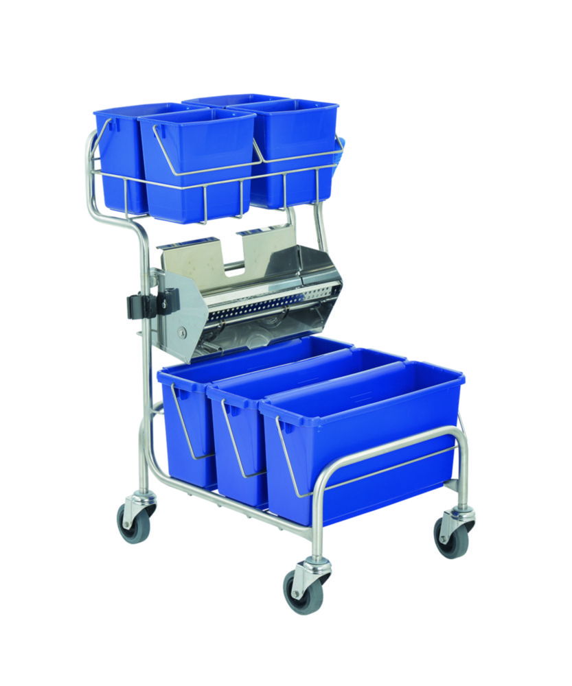 Тележка для уборки Clino® CR6 FP с плоским прессом, нержавеющая сталь