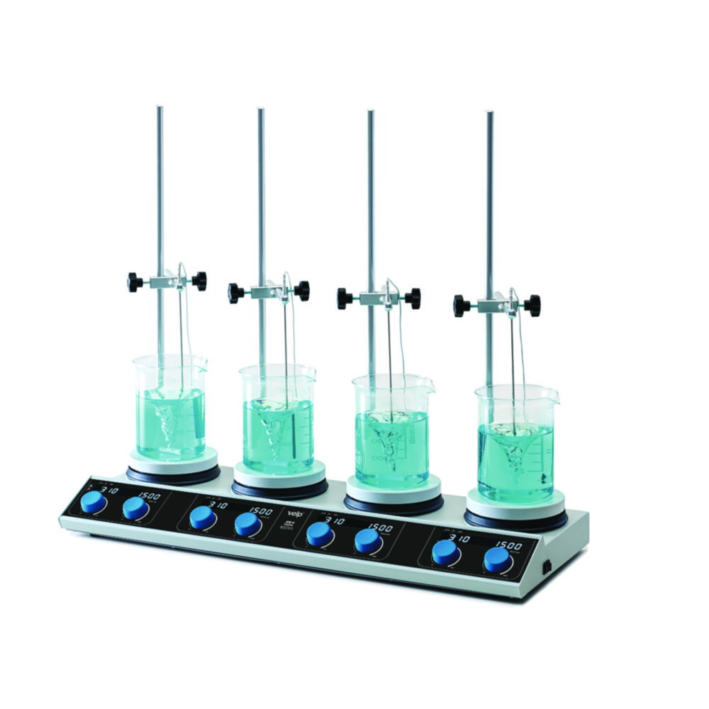 Multi-position magnetic stirrer with heating AM 4 Digital set, with temperature probe, rod, clamp