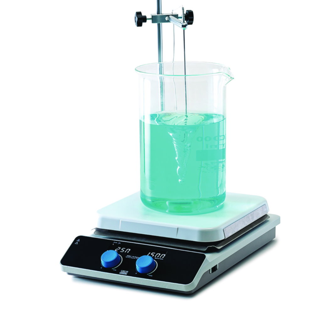 Agitateur magnétique chauffant AREC 10 Digital Set, avec sonde de température, tige, pince
