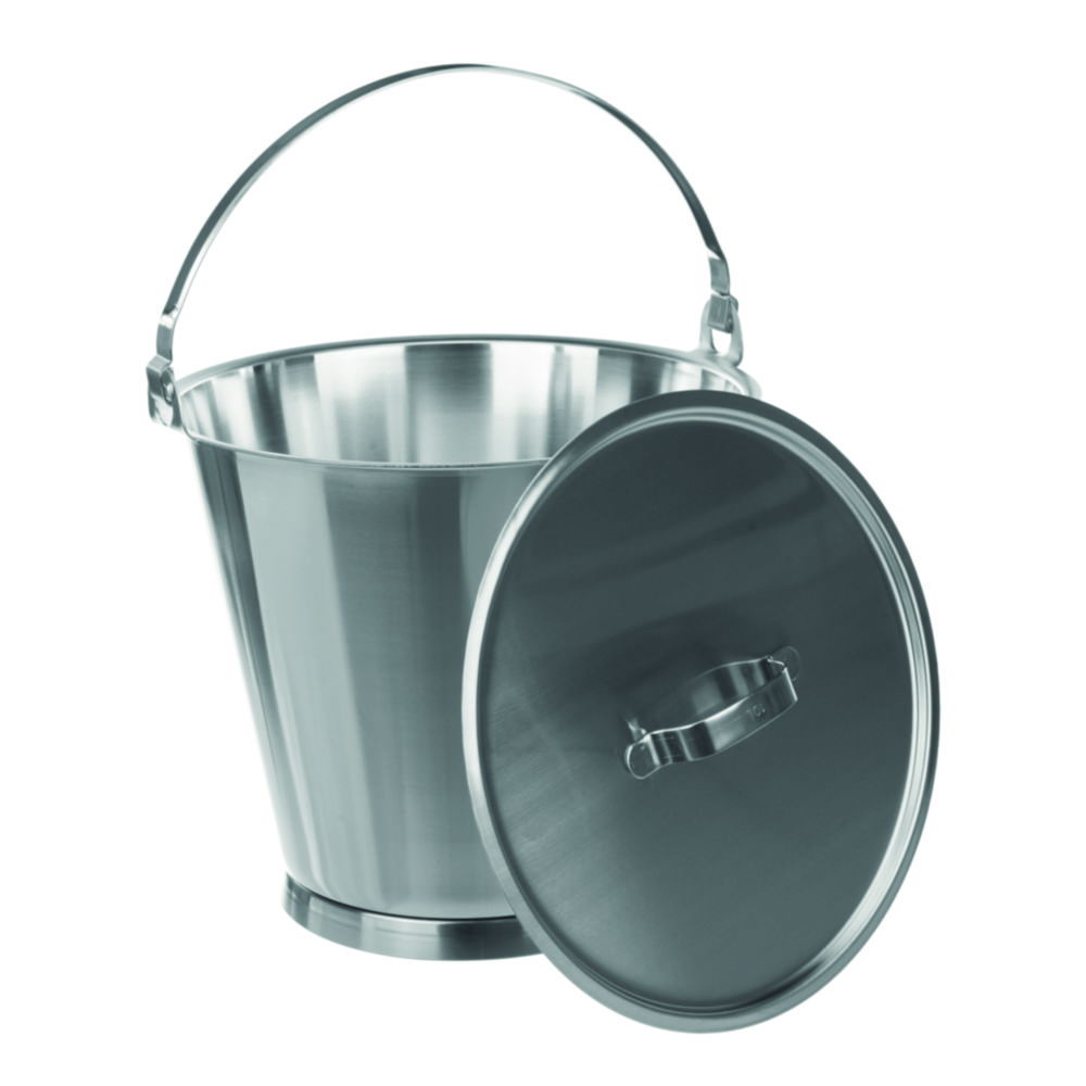 Eimer, 18/10-Stahl, mit Bodenring