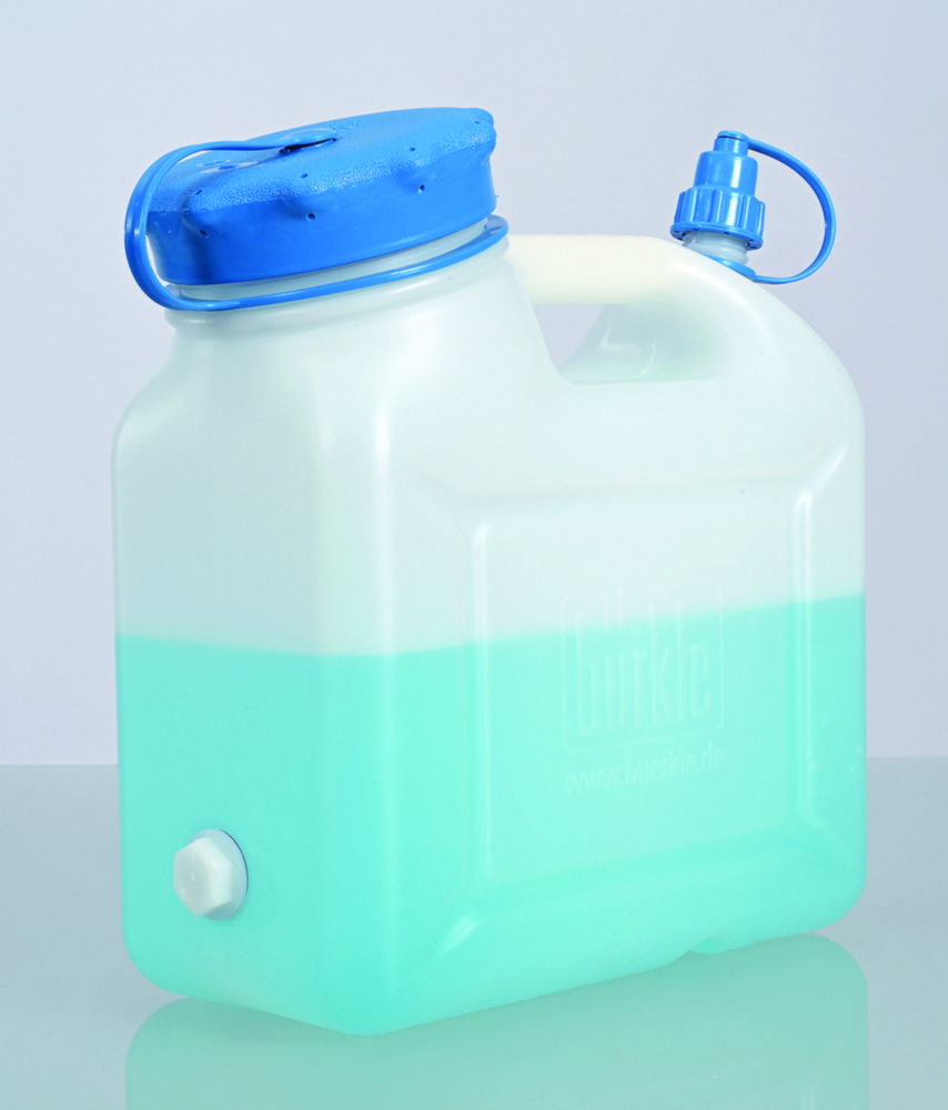 Широка шия джерріканів, HDPE, з УФ стабілізованим, 5 л, 280 мм, 290 мм, 130 мм