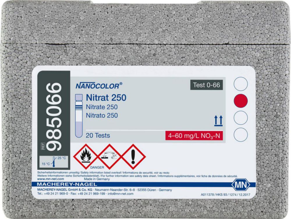 Трубні тести NANOCOLOR® Частина 2, 4 - 60 mg/l NO3-N 20 - 250 mg/l NO3-