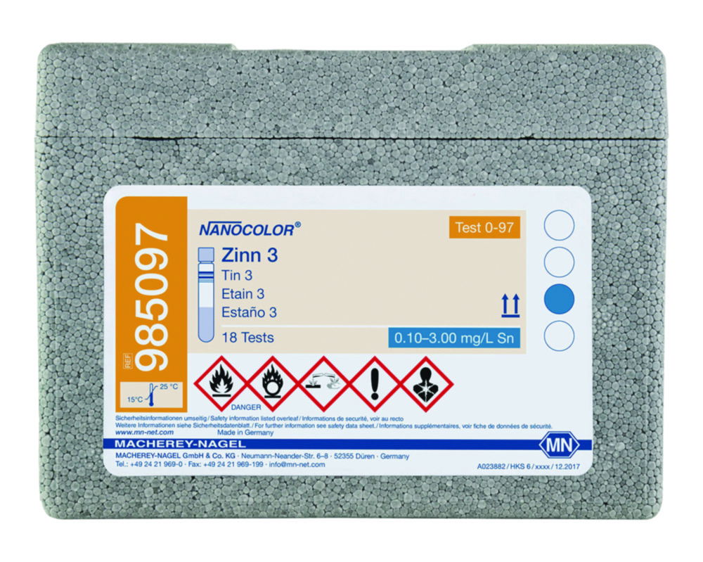 Трубні тести NANOCOLOR® Частина 2, 0,10 – 3,00 mg/l Sn