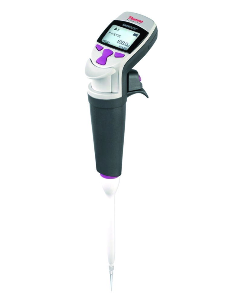 Електронні одноканальні мікролітрові піпетки Finnpipette™ Novus, змінний об'єм, червоний, 10,0 мкл