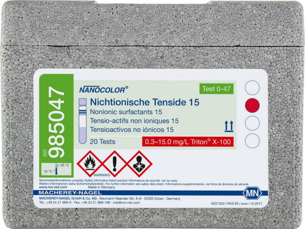 Трубні тести NANOCOLOR® Частина 2, 0,3 - 15,0 mg/l Triton® X-100
