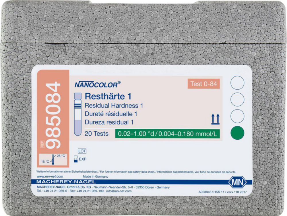 Трубні тести NANOCOLOR® Частина 2, 0,02 – 1,00 °d 0,004 – 0,180 mmol/l