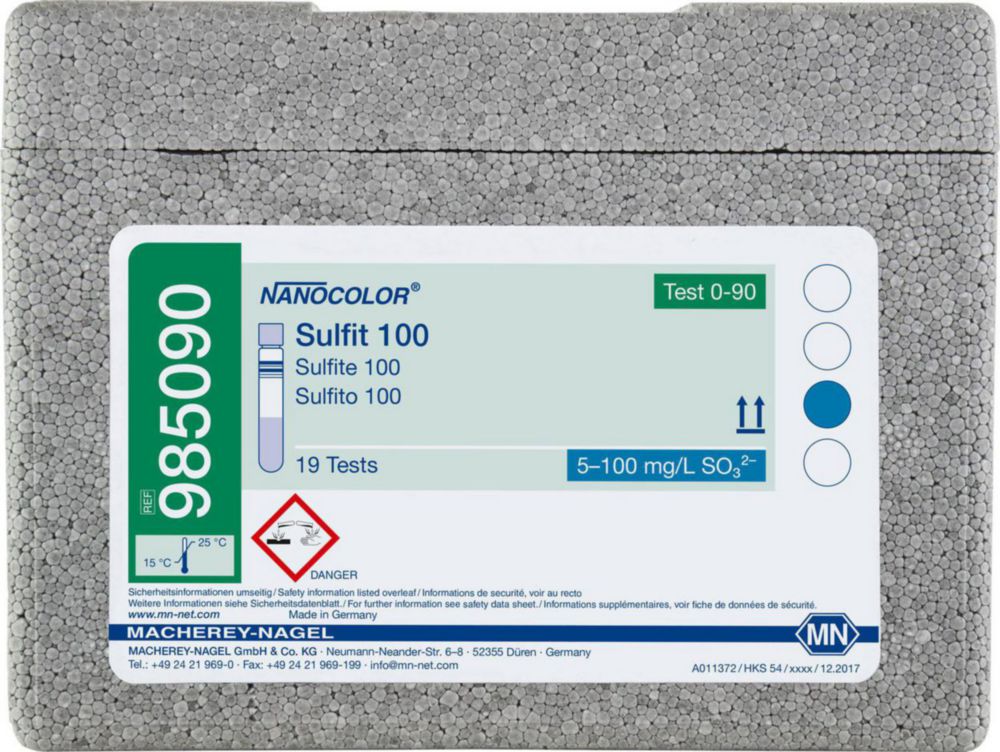 Трубні тести NANOCOLOR® Частина 2, 5 – 100 mg/l SO32-
