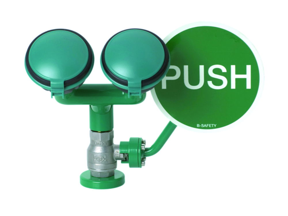 Sicherheits-Augenduschen mit zwei Brauseköpfen 45°, für Tischmontage