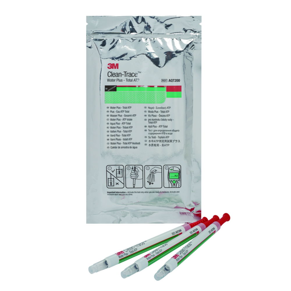 Сухі весілля для люмінометра 3M™ Clean-Trace™ NG3/LM1, Сухі весілля загальний АТФ, Clean-Trace™ Water Plus AQT200