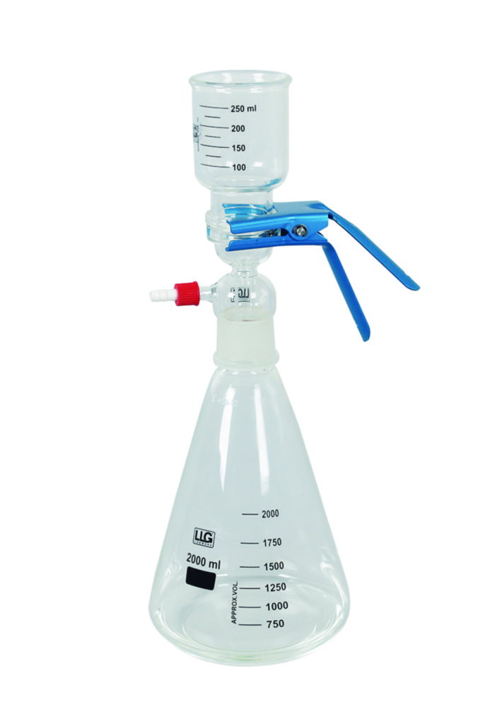 Aparato de filtración LLG, vidrio de borosilicato