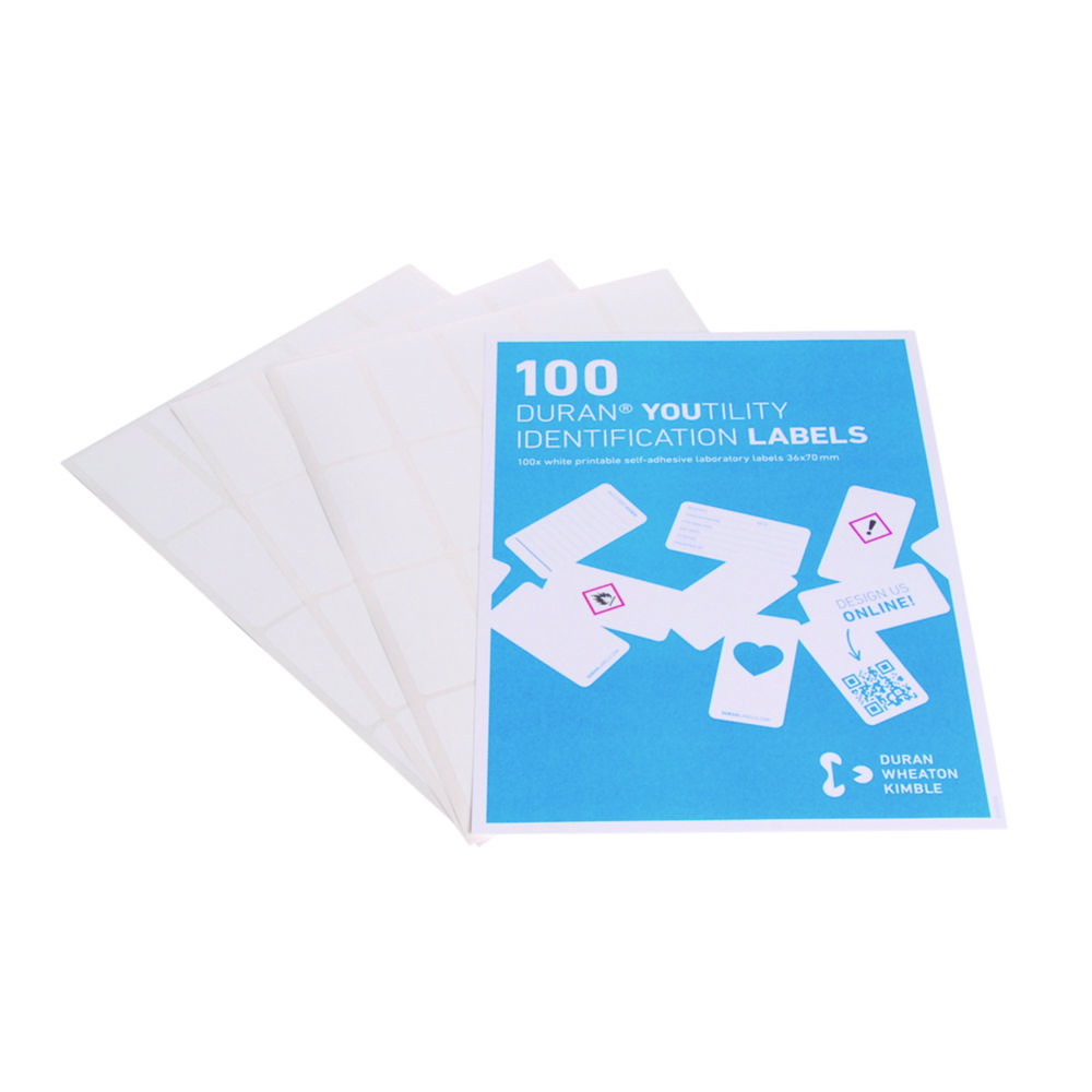 Printable labels for Laboratory Bottle system DURAN® YOUTILITY