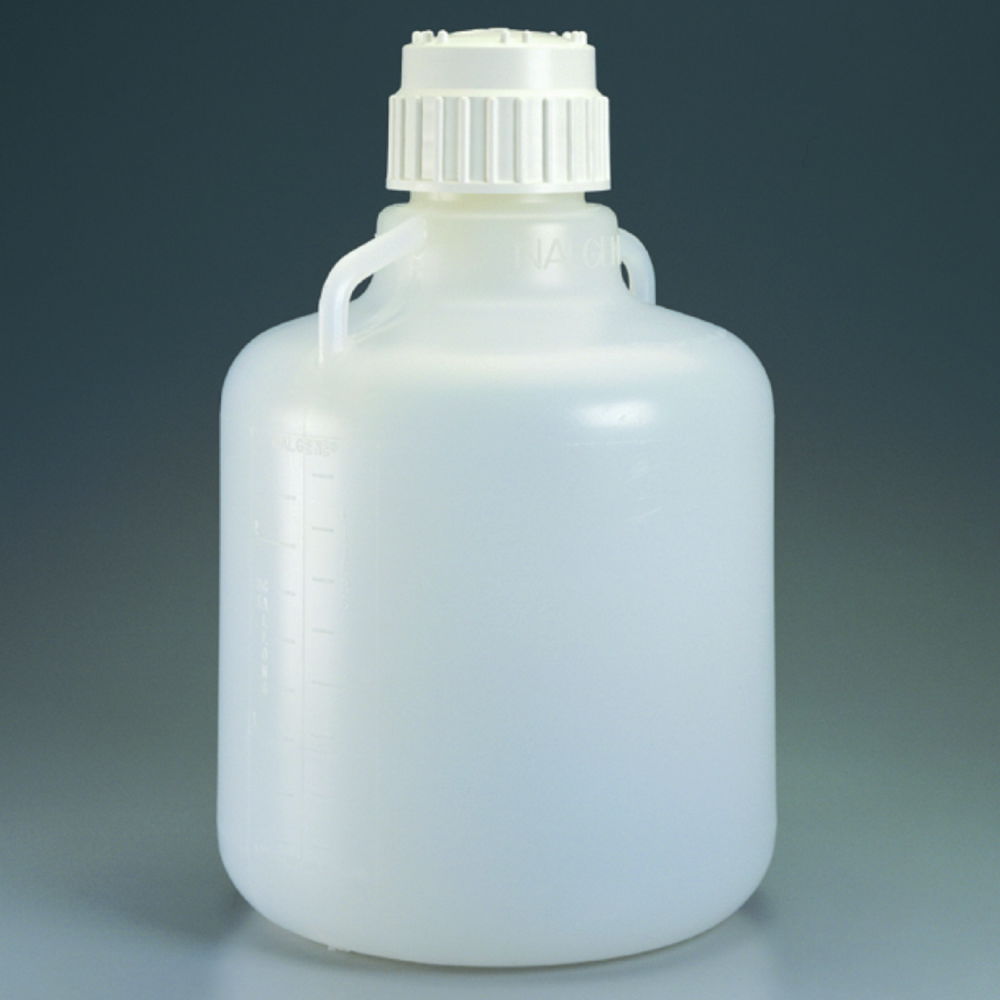 Пляшки Nalgene™, з ручкою, 10 л, Циліндри, PP, підходять для вакуумного