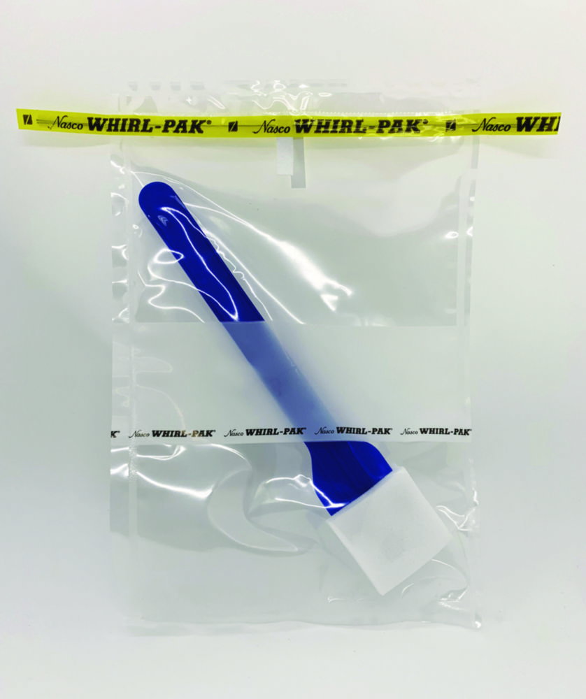 Sample bag Whirl-Pak® PolySponge™, with PU sponge (dry) and detachable handle Sample bag Whirl-Pak® PolySponge™, with PU sponge (dry) and detachable handle