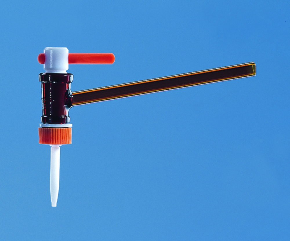 Burette stopcocks, boro 3.3, amber