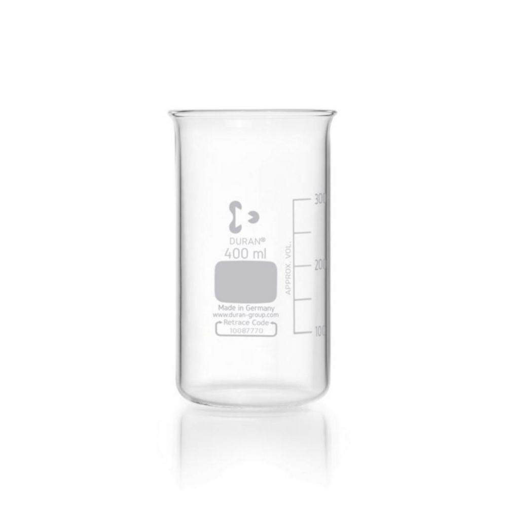 Склянки скла, DURAN®, висока форма, без носика, -, 400 мл, 130 мм, DURAN®