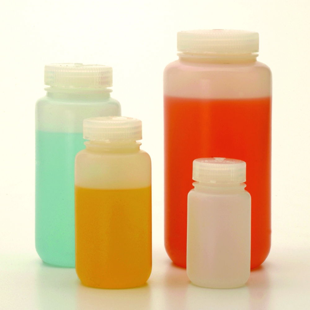 Фторовані широкогорлі сулії Nalgene™, тип 2197, поліетилен високої щільності, 63 мм, 1000 мл, 1000 мл, 63 мм