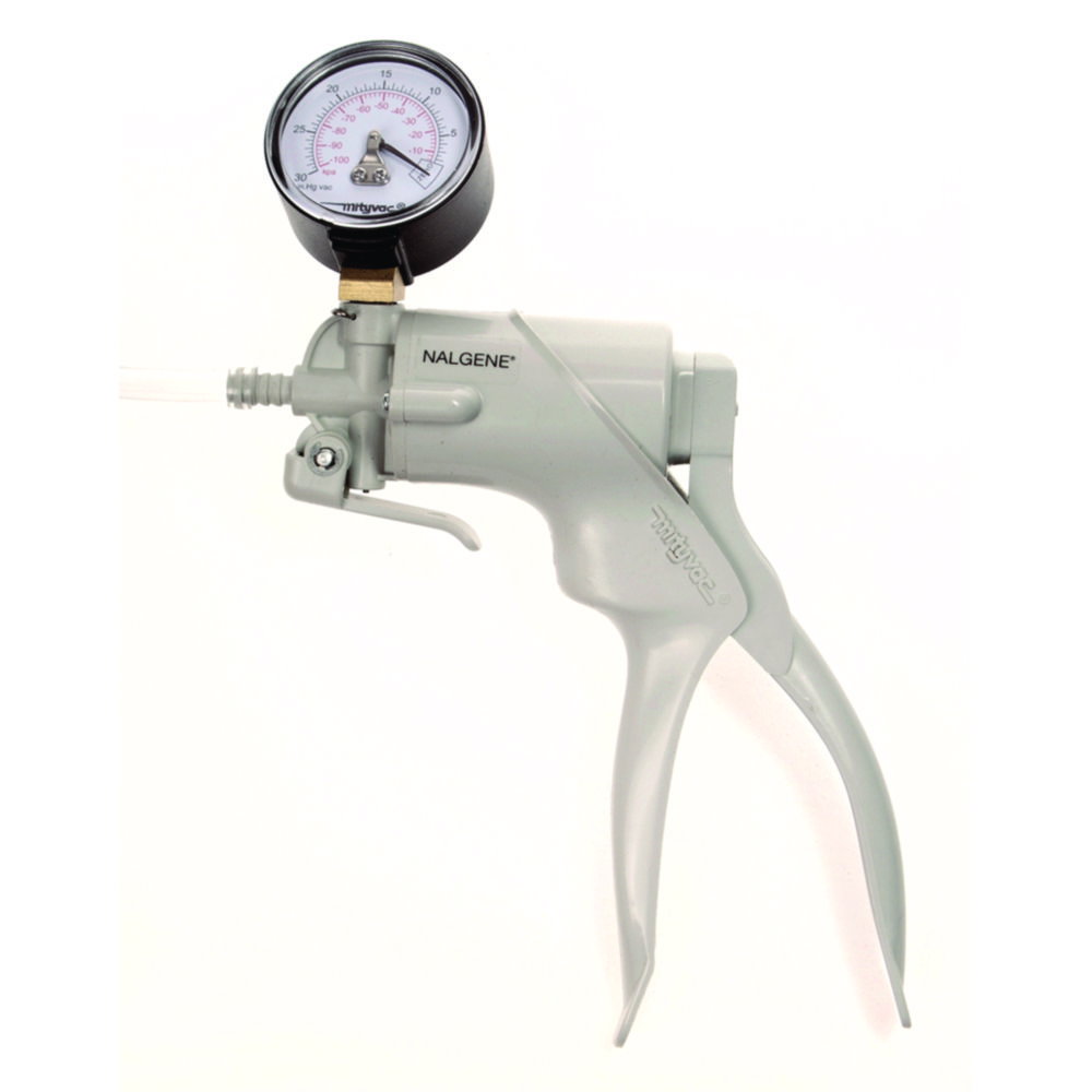 Hand-operated vacuum pumps Nalgene™, with vacuum gauge