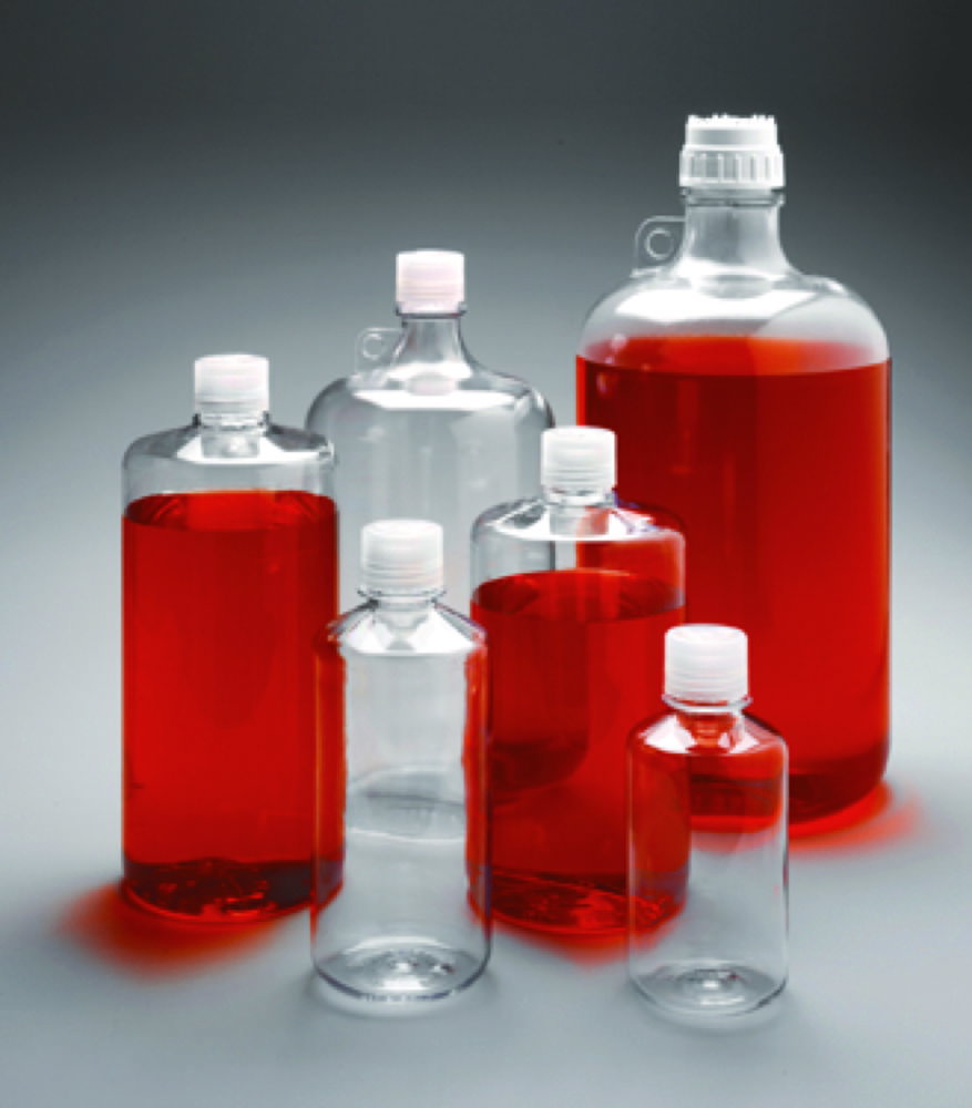 Narrow mouth bottles Nalgene™, PC, with screw cap, PP