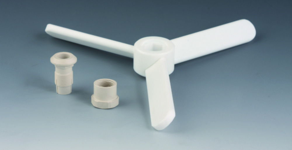 Додаткові лопаті для мішалки, PTFE, 10 мм, 20 мм, 3-лопатевий пропелер Максі, 140 мм, 10 мм