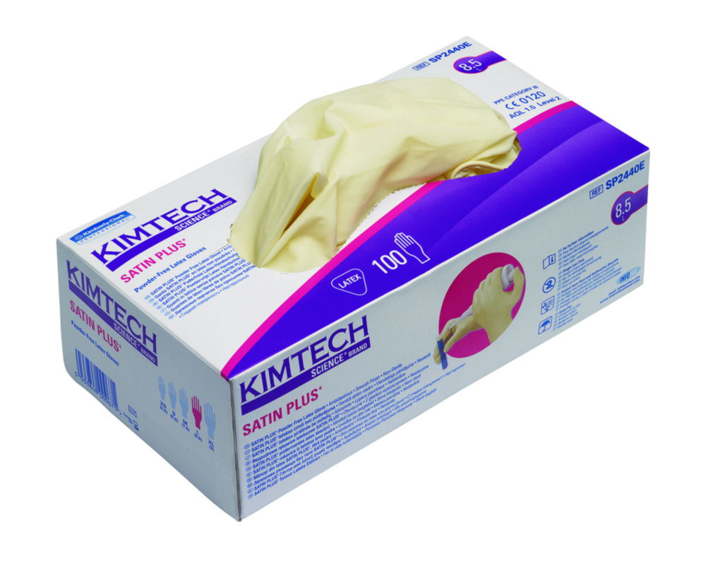 Рукавички одноразові Kimtech™ Satin Plus, латексні, 240 мм, L (8 - 9)
