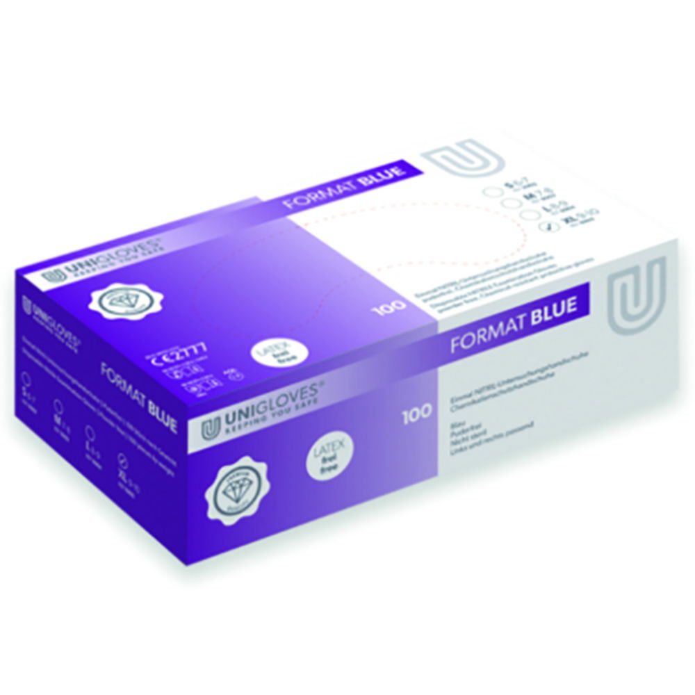 Одноразові рукавички Format Blue, нітрилові, XL (9-10)