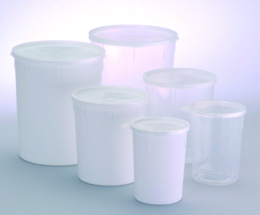 Jars, conical, with snap lid, PP Jars, conical, with snap lid, PP