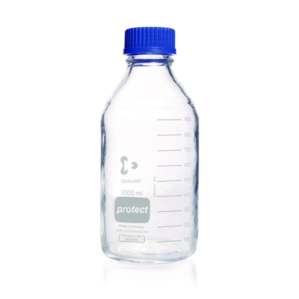 Лабораторні пляшки Protect DURAN®, з кодом, що відстежує, 45 GL, 225 мм
