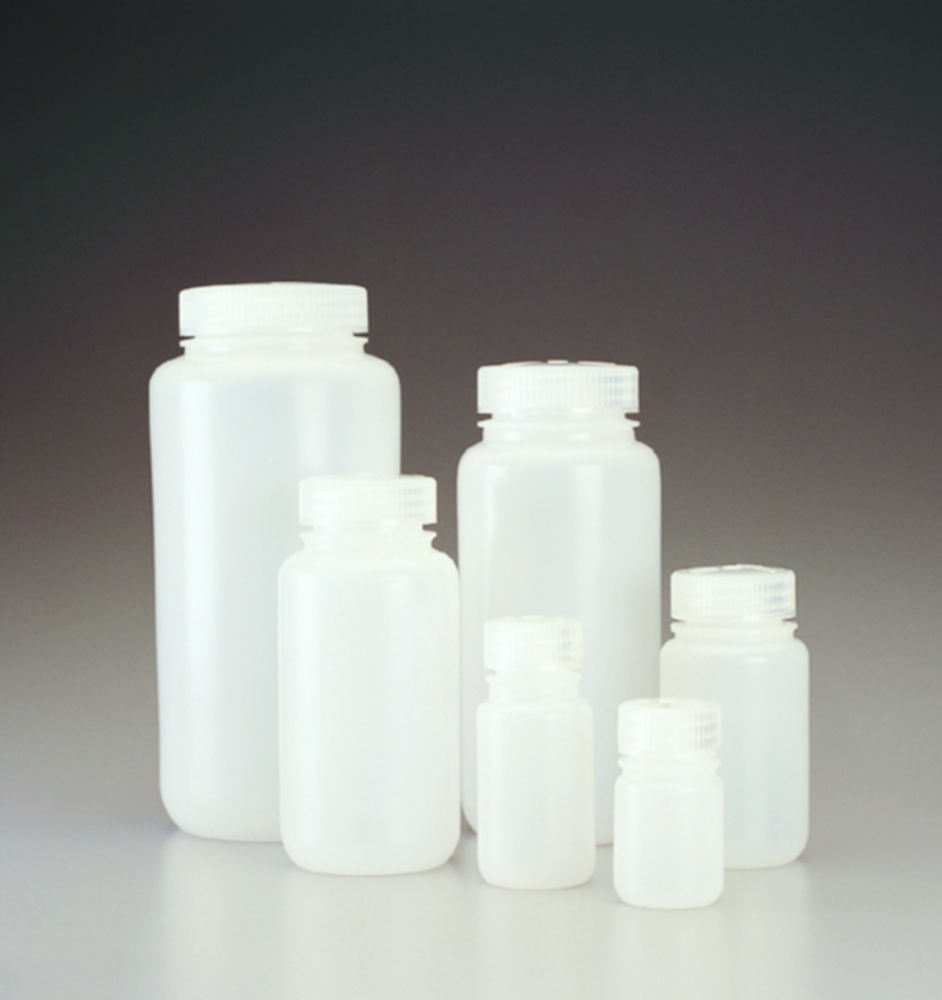 Пляшки з широкою горловиною з різьбовою ПП кришкою Nalgene™, ПЕВП, 63 мм, 1500 мл