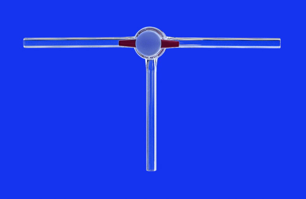 Dreiweg-Kegelhähne, T-Bohrung, Borosilikatglas 3.3