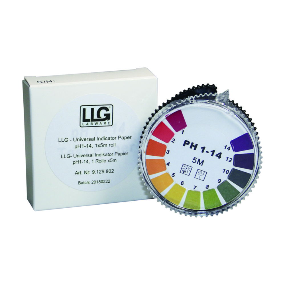 Индикаторная бумага LLG, рулоны, 1 ... 14 pH, Раздача катушка с 1 рулон