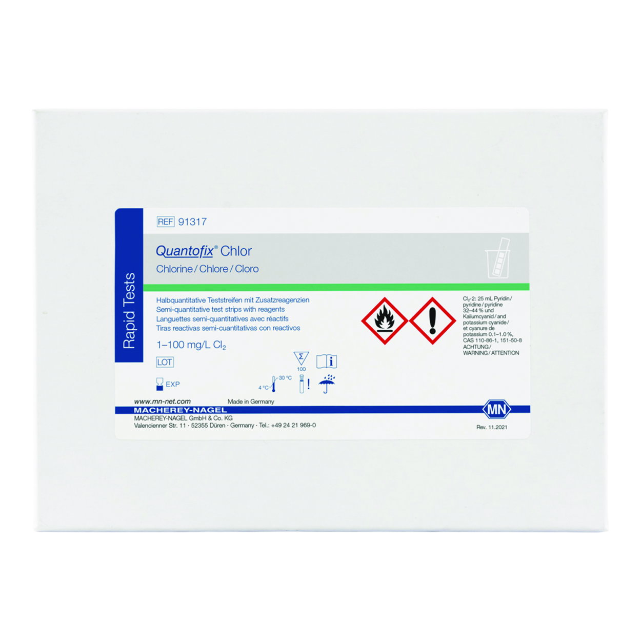 Strisce reattive QUANTOFIX®, Cloro/Cloruri