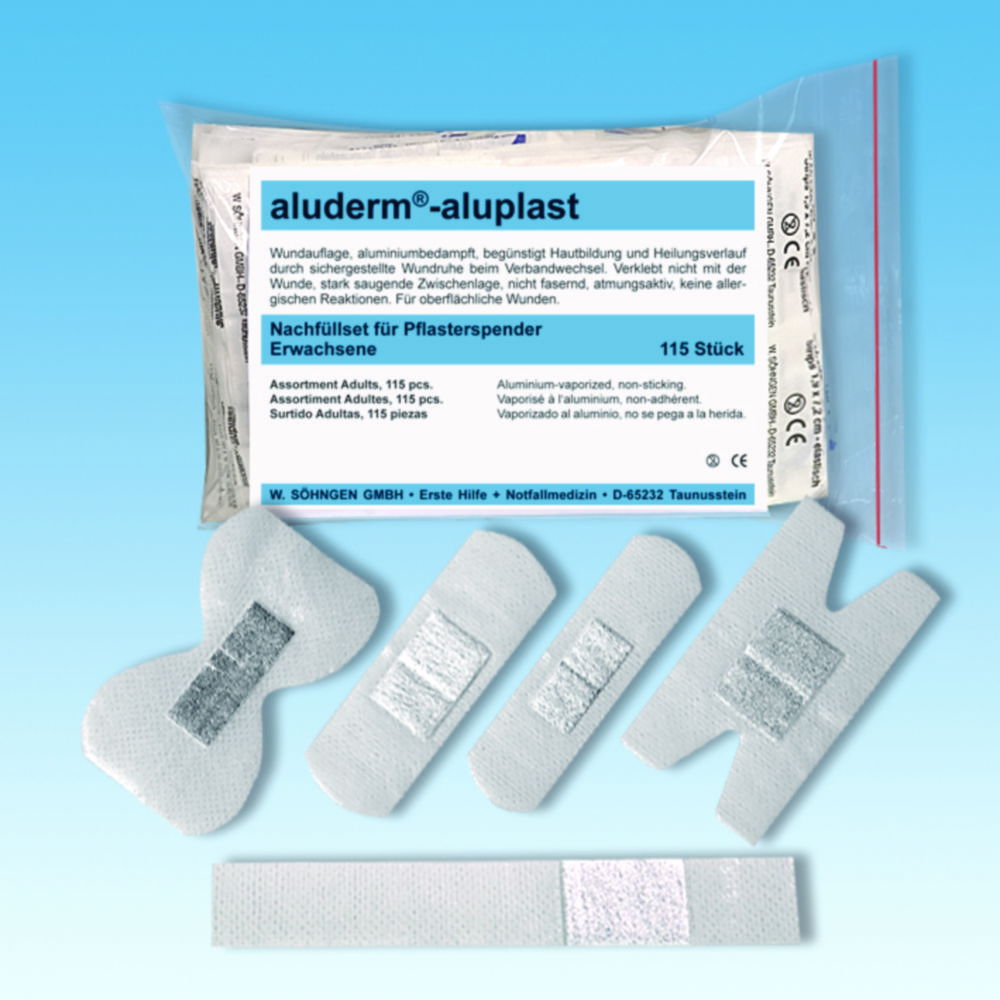 Диспенсер із пластиром aluderm®-aluplast, Пакет пластирів для диспенсера aluderm®-aluplast 115 шт.