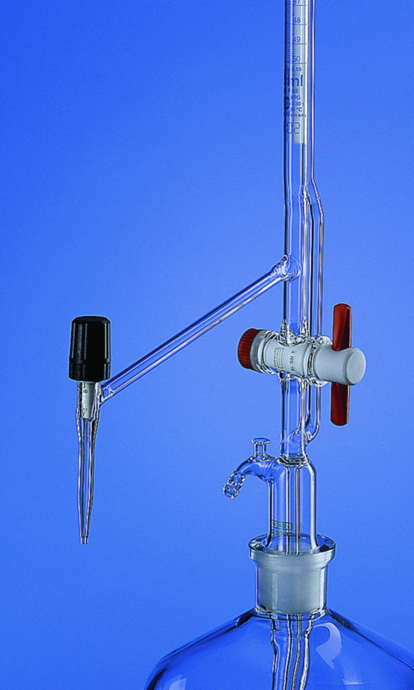 Автоматичні бюретки Пелетта з краном, boro 3.3, клас AS, без суліїв, PTFE, 50 мл