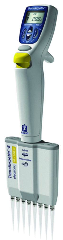 Mehrkanal-Mikroliterpipetten Transferpette®-8/-12 electronic, variabel, mit Geräteständer