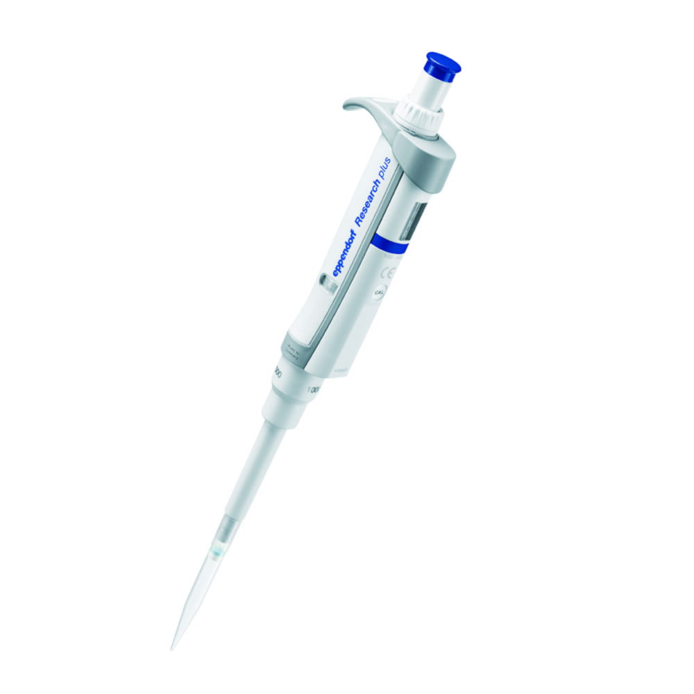 Одноканальні мікролітрові піпетки Eppendorf Research® plus (IVD), змінний об'єм, синій, 1,0 мкл