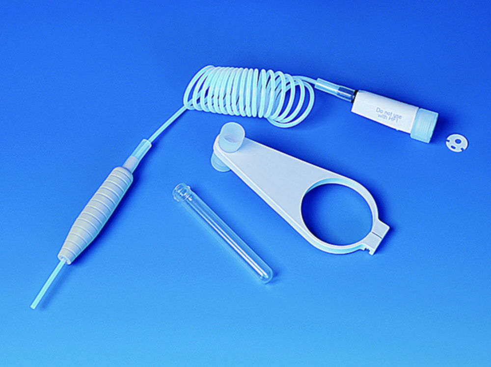 Аксесуари для Dispensette® S/S Organic/ S TA / seripettor® pro / Dispensette® III/ Burette Digital, Dispensette® TA, Гнучкий шланг для дозування, 10 мл, L = 800 мм, ПТФЕ, сапфірова Pt/Ir пружина