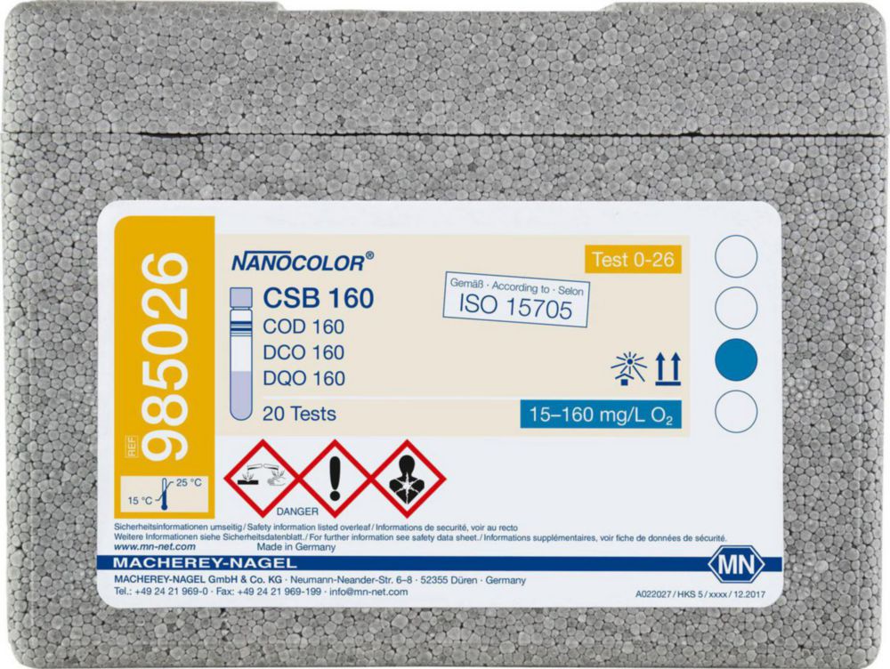 Експрес-тести NANOCOLOR®, частина 1, ГПК 160, 15 - 160 мг/лO2