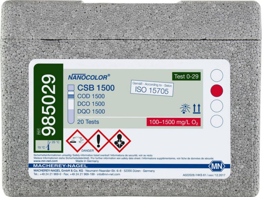 Експрес-тести NANOCOLOR®, частина 1, ГПК 1500, 100 - 1500 мг/лO2