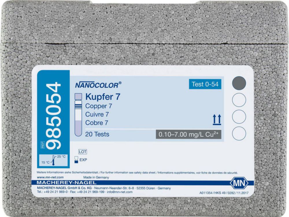 Експрес-тестиNANOCOLOR®, частина 1, Мідь 7, 0,10 - 7,00 мг/лCu2+