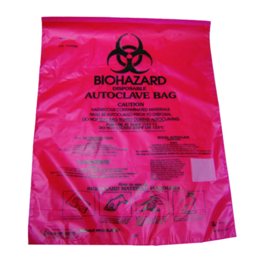Стійка настільна та набір Biohazard пакетів для відходів, Пакети Biohazard