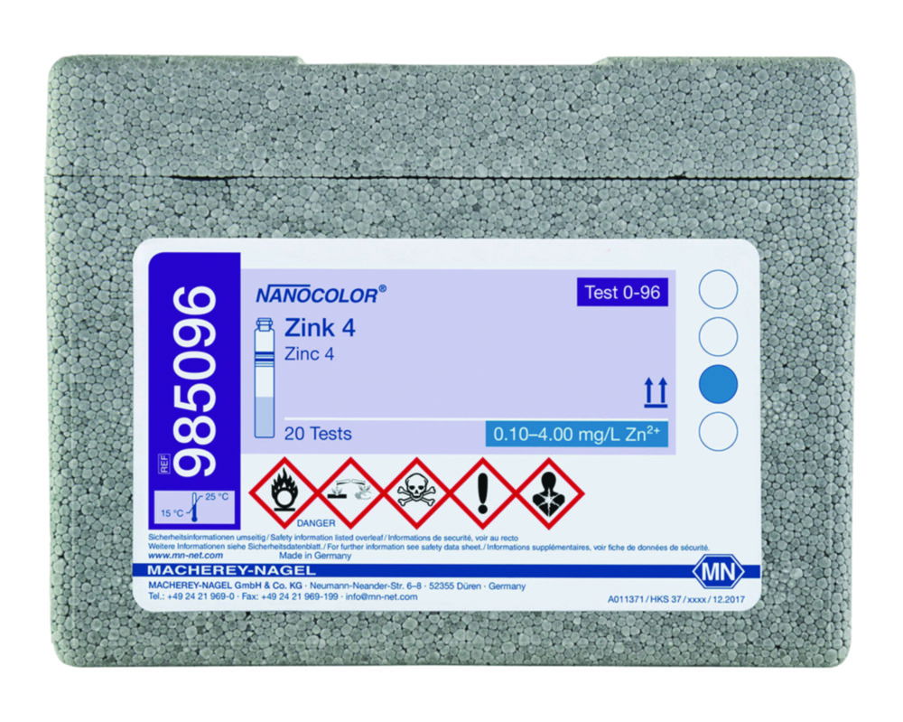 Трубні тести NANOCOLOR® Частина 2, 0,10 – 4,00 mg/l Zn2+