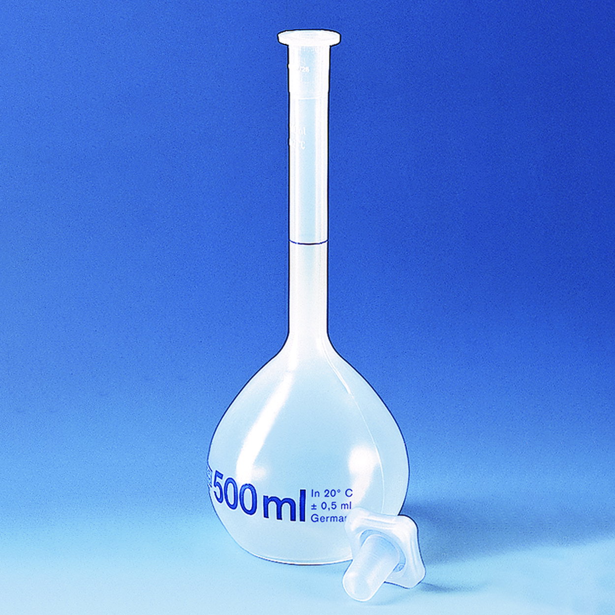 Volumetric flasks, PP, class B, with PP stopper